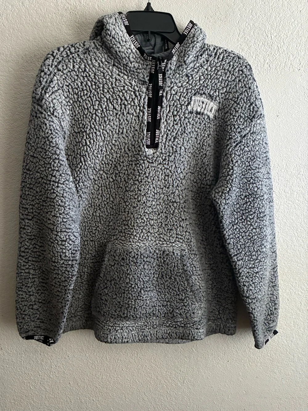 Justice Gray Sherpa Quarter-Zip Pullover Jacket 20 Plus